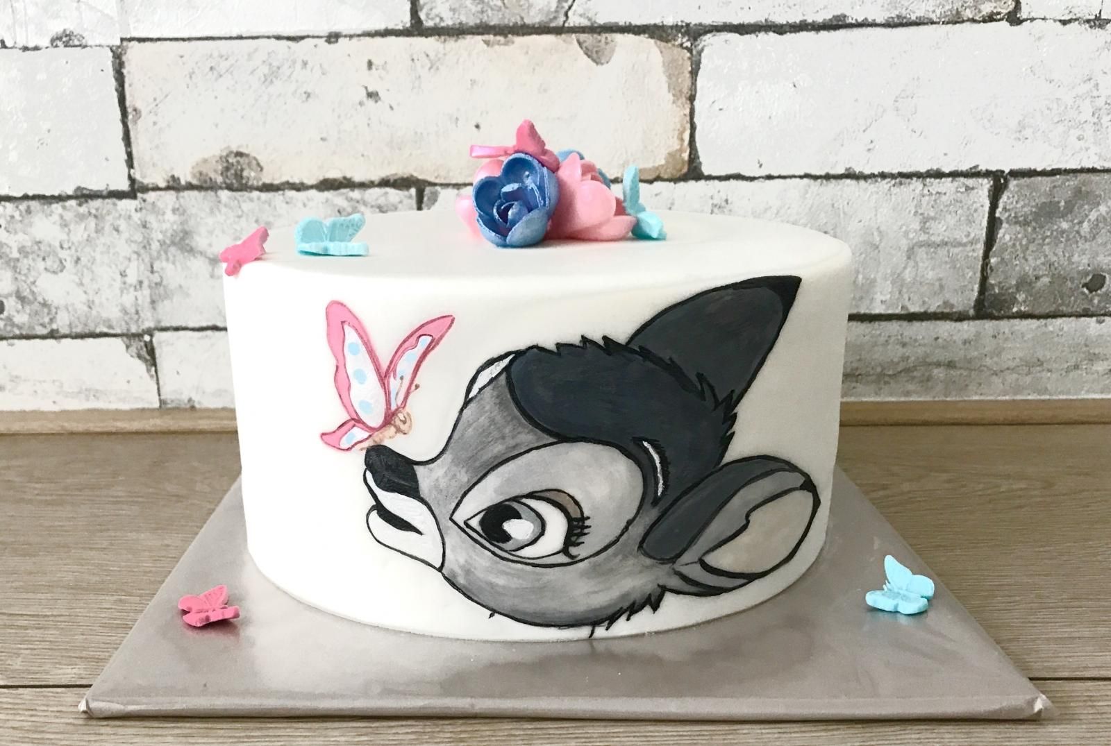 bambi drawn cake